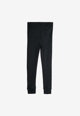 Mini Rodini Girls Panda Label Stretched Leggings Black 1100032799CO/R_MIRO-BLK
