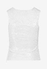 All-Over Rhinestones Sleeveless Top