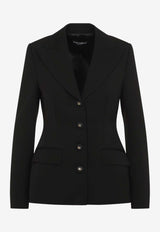 بليزر من الصوف بصف أزرار واحد