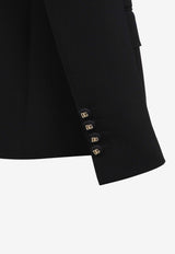 بليزر من الصوف بصف أزرار واحد