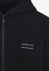 Logo Print Zip-Up Fleece Hoodie