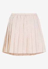 Gingham Check Mini Pleated Skirt