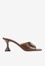 Lupita 70 Croc-Embossed Leather Mules