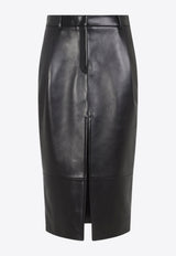 Anden Leather Midi Skirt