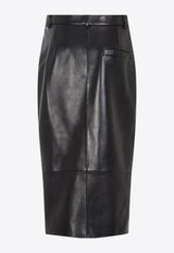 Anden Leather Midi Skirt