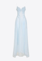 Floral Lace Ramie Long Dress