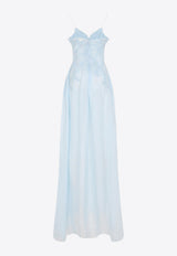 Floral Lace Ramie Long Dress