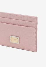 Logo Plaque Calf Leather Cardholder