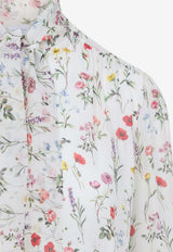 بلوزة من الحرير بنقشة زهور