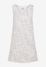Grid-Pattern Midi Dress