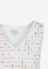 Grid-Pattern Midi Dress