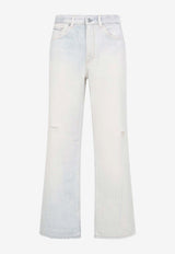 Washed Straight-Leg Jeans