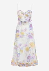 Luna Ruffle Floral Midi Dress