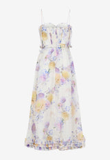 Luna Ruffle Floral Midi Dress