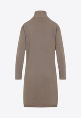 Knit Midi Dress in Wool, Silk and Cashmere Blend
