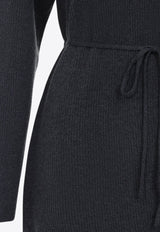 Hooded Dress in Wool, Silk and Cashmere