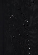 Sequin-Embellished Mesh Maxi Dress