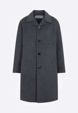 Single-Breasted Wool Knee-Length Coat