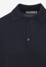 Long-Sleeved Cashmere Polo T-shirt