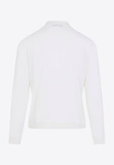 Long-Sleeved Polo T-shirt in Wool, Silk and Cashmere