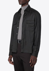 XACUS Wool Long-Sleeved Shirt Gray 110ML91155/R_XACUS-004