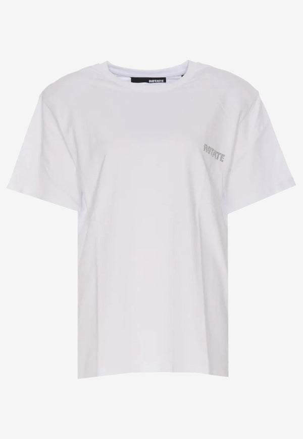 ROTATE Crystal-Logo Short-Sleeved T-shirt White 111212400WHITE