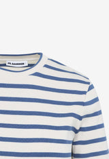 Striped-Pattern Crewneck T-shirt