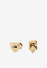 Tiny Cubic Metal Stud Earrings