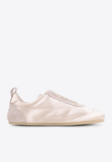 Etage Satin and Suede Low-Top Sneakers