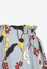 Floral Print Flared Midi Skirt