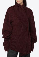 Dries Van Noten Oversized Mohair-Blend Sweater Burgundy 112512733/R_DRVNO-359