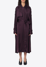 Victoria Beckham Single-Breasted Trench Coat Eggplant 1125WCT006129APL/Q_VIBEC-FI
