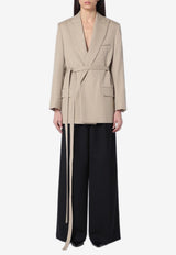 Victoria Beckham Belted Wool Blazer Brown 1125WJK006092AWO/Q_VIBEC-AL