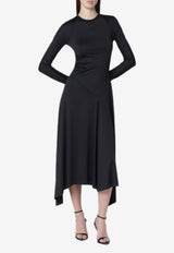 Victoria Beckham Asymmetric Midi Dress Black 1126JDR006984APL/S_VIBEC-BLK
