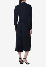 Victoria Beckham Midi Polo T-shirt Dress Blue 1126WDR006598AVI/S_VIBEC-NA