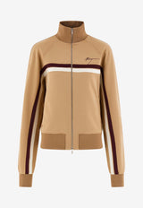 Salvatore Ferragamo Logo Track Zip-Up Jacket 112839 B 776140 BEIGE Beige