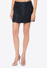 ROTATE Sequined Bouclé Mini Skirt Navy 1141981725PL/R_ROTAT-1725