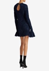 ROTATE 3D Floral Mesh Mini Dress Navy 114218340_NAVY