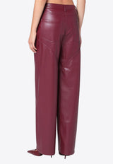 ROTATE Faux Leather Wide-Leg Pants Bordeaux 1142442734EL/R_ROTAT-2734