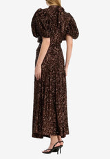 ROTATE Sequined Midi Dress Brown 1148752910_COFFEE