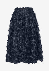ROTATE 3D Flower Midi Sun Skirt Navy 1150251725_NAVY