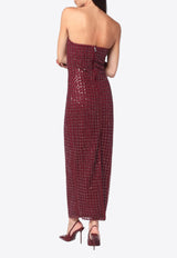 ROTATE Strapless Sequined Maxi Dress Bordeaux 1150492734PL/R_ROTAT-2734