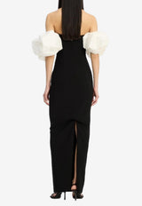 ROTATE Puff-Sleeved Maxi Dress Black 115249100_BLACK