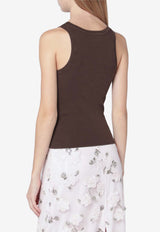 ROTATE Logo Embroidered Tank Top Brown 1153761667CO/S_ROTAT-1667