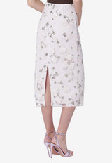 ROTATE Floral-Embroidered Midi Skirt Pink 1154741810CO/S_ROTAT-1810