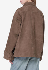 ROTATE Oversized Suede Zip-Up Jacket Brown 1160521683LE/S_ROTAT-1683