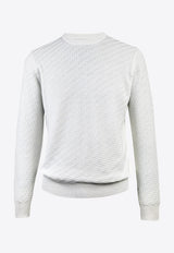 Basket-Weave Wool Sweater