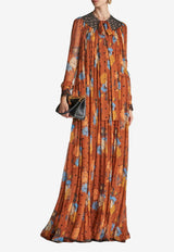 Etro Floral Print Maxi Dress 11710-5240 0750 Orange