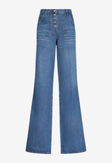 Etro High-Rise Waist Flared Jeans 11823-9572 0200 Blue