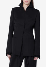 Francesco Murano Wool Single-Breasted Blazer Black 119T02/R_FRAMU-999